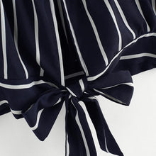 Load image into Gallery viewer, Striped Bow Tie Crop Top