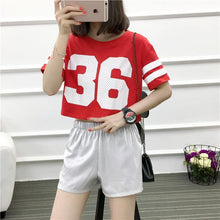 Load image into Gallery viewer, &#39;36&#39; Striped Crop T-Shirt
