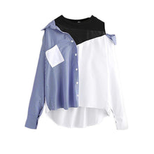 Load image into Gallery viewer, Asymmetric Open Shoulder Shirt