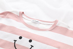 'Be Smile' 3/4 Sleeve Crop T-Shirt