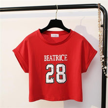 Load image into Gallery viewer, &#39;BEATRICE 28&#39; Crop T-Shirt