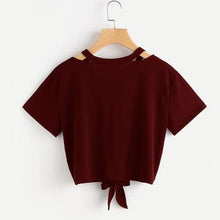 Load image into Gallery viewer, Bow Tie V-Neck T-Shirt