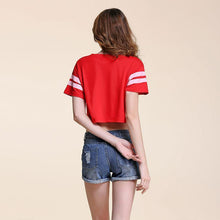 Load image into Gallery viewer, &#39;BROOKLYN 76&#39; Striped Crop T-Shirt