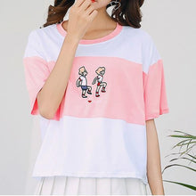 Load image into Gallery viewer, Character Embroidery Crop T-Shirt