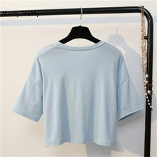 Load image into Gallery viewer, Character Embroidery Crop T-Shirt
