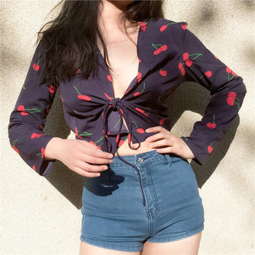 Cherry Bow Tie Shirt
