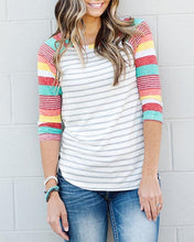 Load image into Gallery viewer, Colorful Stripes T- Shirt