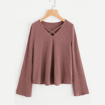 Crisscross V-Neck Shirt