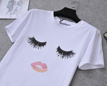 Load image into Gallery viewer, Cute Eyelashes Lips T-Shirt