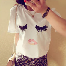 Load image into Gallery viewer, Cute Eyelashes Lips T-Shirt