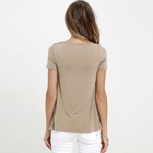 Load image into Gallery viewer, Deep V-Neck Lace-Up T-Shirt
