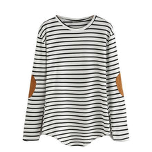 Load image into Gallery viewer, Elbow Patchwork Striped T-Shirt