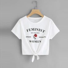 Load image into Gallery viewer, &#39;FEMINIST&#39; Bow Tie T-Shirt