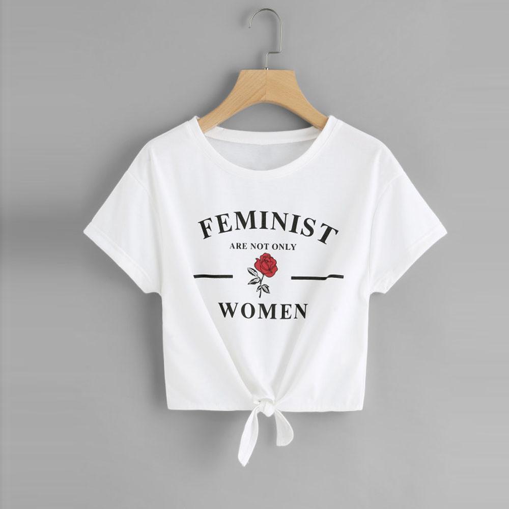 'FEMINIST' Bow Tie T-Shirt