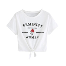 Load image into Gallery viewer, &#39;FEMINIST&#39; Bow Tie T-Shirt