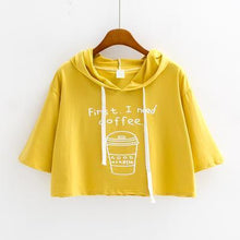 Load image into Gallery viewer, &#39;First, I need coffee&#39; Hooded Shirt