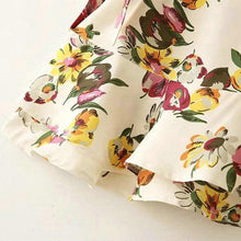 Load image into Gallery viewer, Floral Bow Tie Crop Blouse