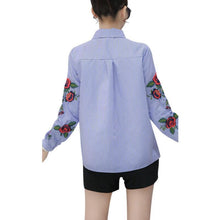 Load image into Gallery viewer, Floral Embroidery Long Sleeve Blouse