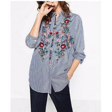 Load image into Gallery viewer, Floral Embroidery Shirt