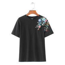 Load image into Gallery viewer, Floral Embroidery T-Shirt