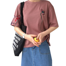 Load image into Gallery viewer, Floral Embroidery T-Shirt
