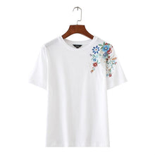 Load image into Gallery viewer, Floral Embroidery T-Shirt
