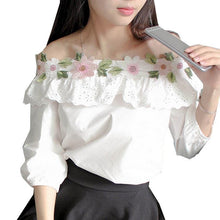 Load image into Gallery viewer, Floral &amp; Lace Ruffle Shirt