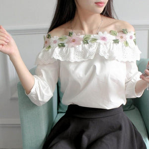 Floral & Lace Ruffle Shirt