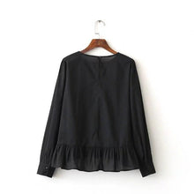 Load image into Gallery viewer, Flower Embroidery Casual Blouse