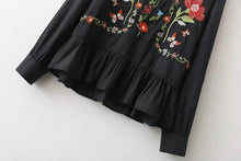 Load image into Gallery viewer, Flower Embroidery Casual Blouse