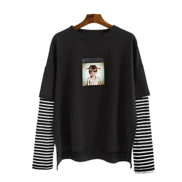 GIRL Striped Sleeve Shirt