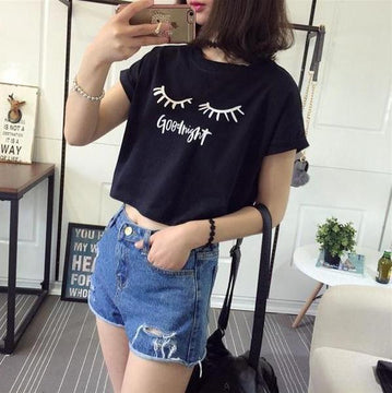 'Good Night' Crop T-Shirt