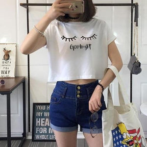 'Good Night' Crop T-Shirt