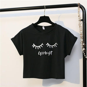 'Good Night' Crop T-Shirt