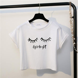 'Good Night' Crop T-Shirt