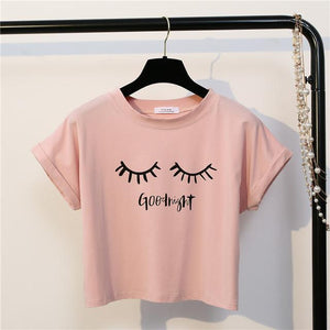 'Good Night' Crop T-Shirt