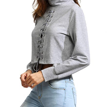 Load image into Gallery viewer, Lace-Up Turtle Neck Shirt