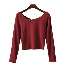 Load image into Gallery viewer, Long Sleeve Crop T-Shirt