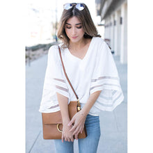 Load image into Gallery viewer, Mesh Flare Sleeve Loose Shirt