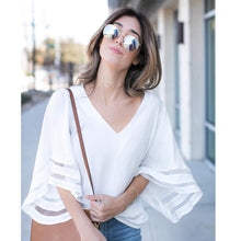 Load image into Gallery viewer, Mesh Flare Sleeve Loose Shirt