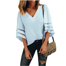 Load image into Gallery viewer, Mesh Patchwork 3/4 Sleeve Shirt