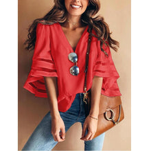 Load image into Gallery viewer, Mesh Patchwork 3/4 Sleeve Shirt
