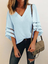 Load image into Gallery viewer, Mesh Patchwork 3/4 Sleeve Shirt