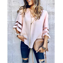Load image into Gallery viewer, Mesh Patchwork 3/4 Sleeve Shirt