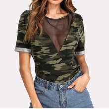 Load image into Gallery viewer, Mesh V-Neck T-Shirt