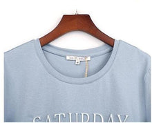 Load image into Gallery viewer, &#39;Monday To Sunday&#39; 3-D Letter Print T-Shirt