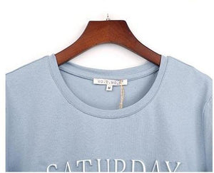 'Monday To Sunday' 3-D Letter Print T-Shirt