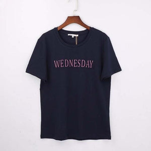 'Monday To Sunday' 3-D Letter Print T-Shirt