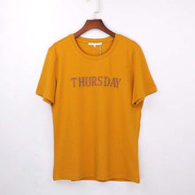 Load image into Gallery viewer, &#39;Monday To Sunday&#39; 3-D Letter Print T-Shirt