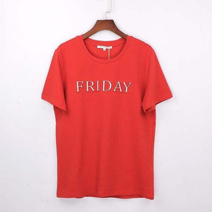 'Monday To Sunday' 3-D Letter Print T-Shirt